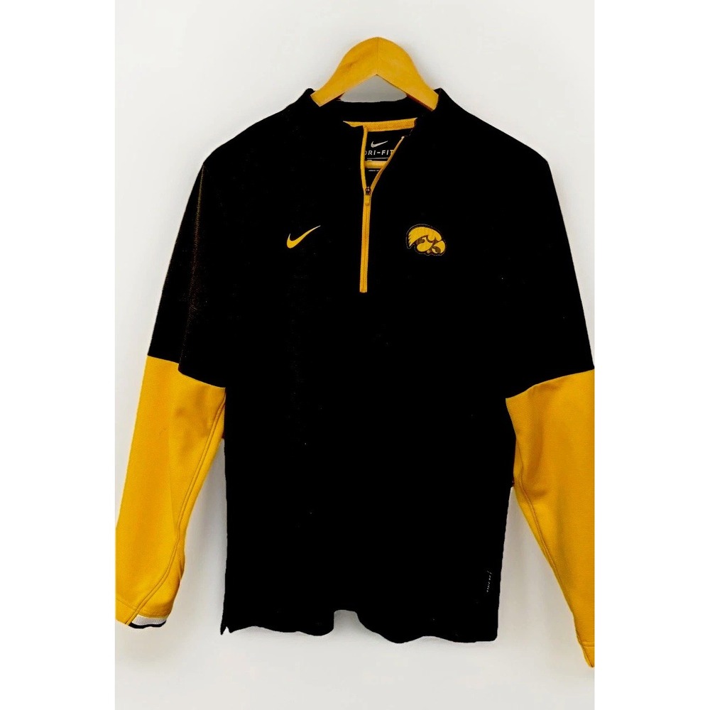 Nike Iowa‎ Hawkeyes Football TEAM ISSUED ONFIELD 1/4 Zip Pullover Jacket - Small